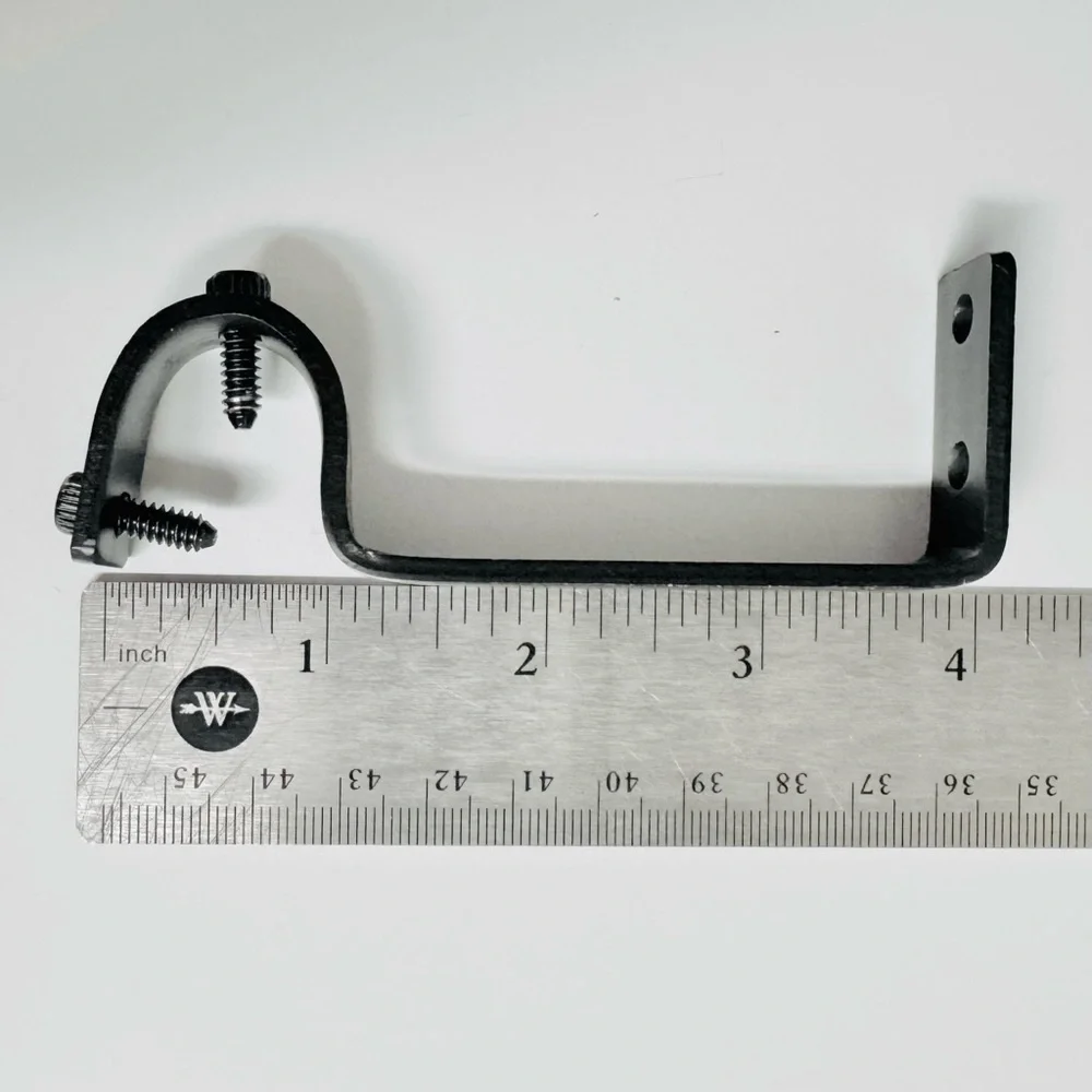 Six Curtain Rod Brackets 3/4” Black Heavy Duty NWT